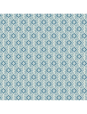 Tissu coton Perfect Union Bleu à motifs de Marguerites