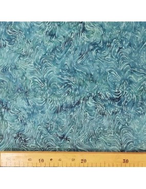 Fat Quarter Batik imprimé bleu à motifs de vagues