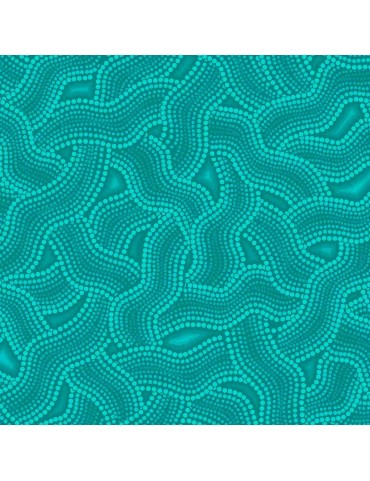 Fat Quarter Gondwanna motifs Aborigènes turquoise ou beige