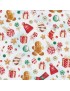 Fat quarter Noël avec dorures à motifs de sucreries, cadeaux et boules de Noël