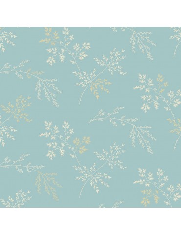 Tissu coton BlueBird d'Edyta Sitar à motifs de brins d'herbes