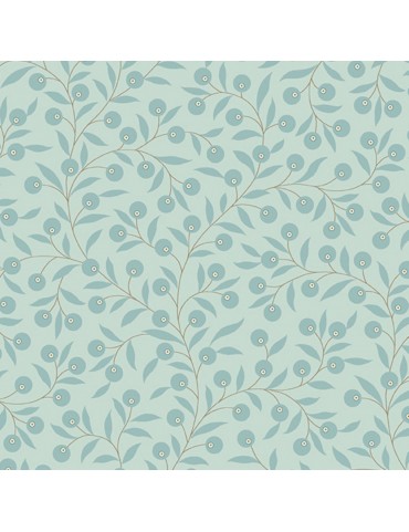 Fat quarter BlueBird d'Edyta Sitar à motifs de baies et de feuillages