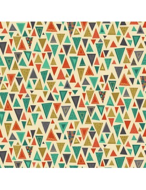 Tissu coton Rhapsody 2019 à motifs de Triangles Orange
